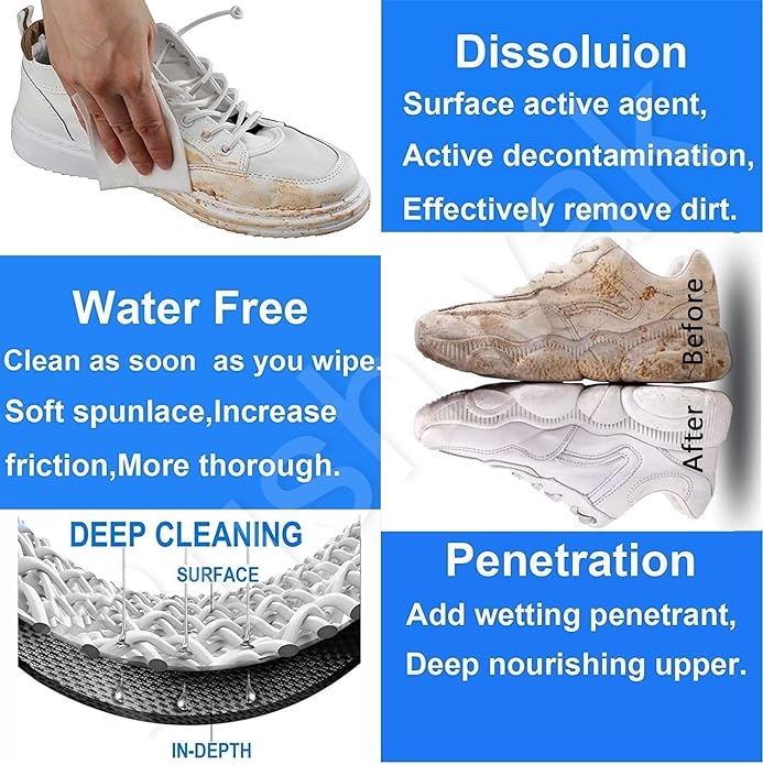 Sneaker & Shoe Cleaner Wipes(1 Packs of 80)