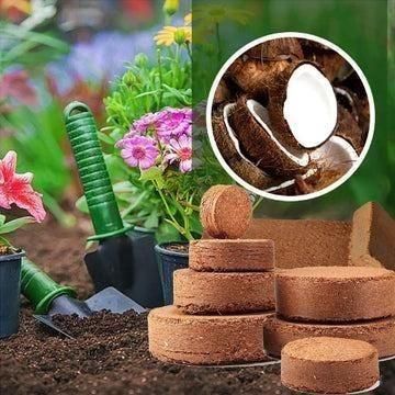 Coconut Coir Coins: Compact Natural Coir Discs - Eco-Friendly Efficient Plants Growth (Pack of 10)