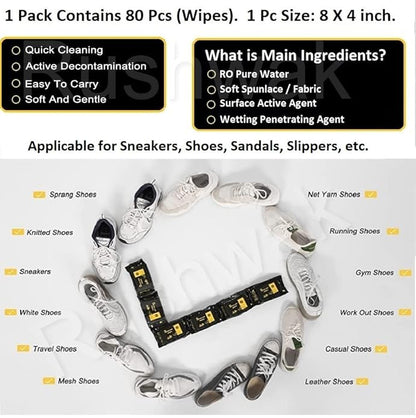 Sneaker & Shoe Cleaner Wipes(1 Packs of 80)