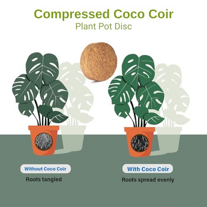 Coconut Coir Coins: Compact Natural Coir Discs - Eco-Friendly Efficient Plants Growth (Pack of 10)